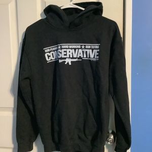 Gildan Heavy Blend Black Hooded Sweater (Hoodie)  Size S